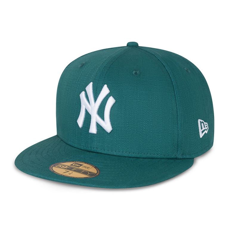 Gorras New Era 59fifty Azules - New York Yankees Cotton Ripstop Teal 07982KANU